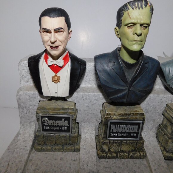 2004 Legacy Collection Frankenstein Dracula Wolf Man Busts Sideshow Collectibles - Picture 3 of 11